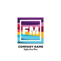 fm initiale logo avec coloré modèle vecteur. vecteur