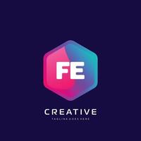 fe initiale logo avec coloré modèle vecteur. vecteur