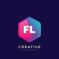 fl initiale logo avec coloré modèle vecteur. vecteur