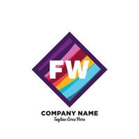 fw initiale logo avec coloré modèle vecteur. vecteur
