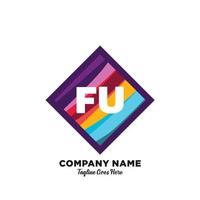 fu initiale logo avec coloré modèle vecteur. vecteur