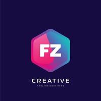 fz initiale logo avec coloré modèle vecteur. vecteur