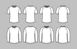 blanc contour T-shirt maquette vecteur