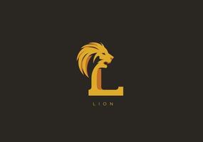 Lion l monogramme, vecteur logo