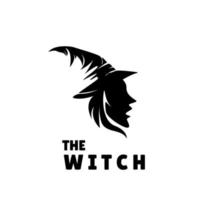 abstrait sorcière icône logo silhouette conception vecteur
