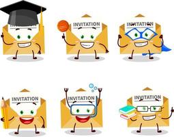 école étudiant de invitation message dessin animé personnage avec divers expressions vecteur