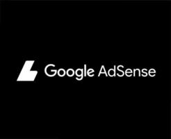 Google adsense logo vieux symbole avec Nom blanc conception vecteur illustration avec noir Contexte