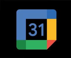 Google calendrier logo symbole conception vecteur illustration avec noir Contexte