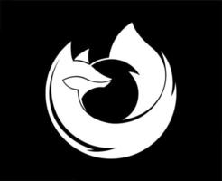 mozilla Firefox marque logo symbole blanc conception navigateur Logiciel vecteur illustration avec noir Contexte