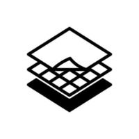 icône de couches pour afficher une pile de différentes parties d'un objet ou d'un matériau vecteur
