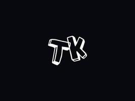 coloré tk logo icône, minimaliste tk logo lettre conception vecteur