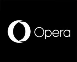opéra navigateur logo marque symbole blanc conception Logiciel illustration vecteur avec noir Contexte