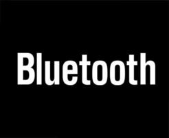 Bluetooth icône logo symbole blanc conception vecteur illustration avec noir Contexte