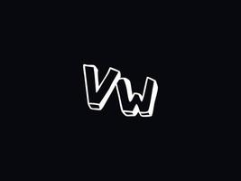 lettre de logo vw simple, vecteur d'icône de logo de luxe vw capital