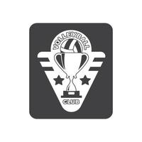 volée Balle club logo et badge vecteur icône illustration