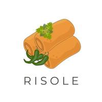 indonésien rue nourriture vecteur illustration logo risole mayo servi avec des légumes et le Chili