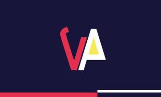 alphabet lettres initiales monogramme logo va, av, v et a vecteur