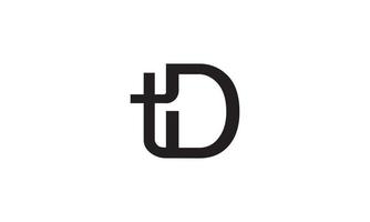 alphabet lettres initiales monogramme logo td, dt, t et d vecteur