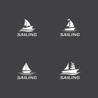 voile bateau yacht logo vecteur illustration