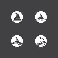 voile bateau yacht logo vecteur illustration