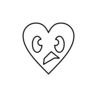 cœur avec yeux ligne style icône conception de l'amour passion et romantique thème vecteur illustration