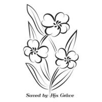 biblique phrase avec floral conception. Christian typographie pour impression ou utilisation comme affiche, carte, prospectus ou t chemise vecteur