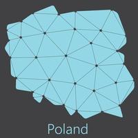 vecteur faible polygonal Pologne carte.
