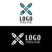 abstrait lettre X géométrique tosca vert bleu Couleur logo. adapté pour entreprise ou affaires moderne vecteur