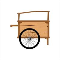 traditionnel marchand Chariot illustration. Chariot bois icône isolé sur blanc vecteur