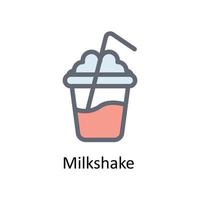 Milk-shake vecteur remplir contour Icônes. Facile Stock illustration Stock