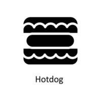 Hot-dog vecteur solide Icônes. Facile Stock illustration Stock