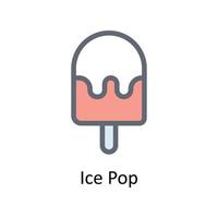 la glace pop vecteur remplir contour Icônes. Facile Stock illustration Stock