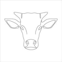 vache tête icône dans continu ligne dessin style. cornu vache linéaire icône symbole. bétail tête linéaire icône. vecteur illustration