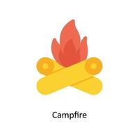 feu de camp vecteur plat Icônes. Facile Stock illustration Stock illustration