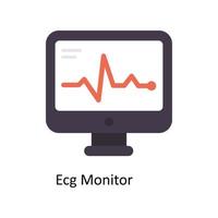 ecg moniteur vecteur plat Icônes. Facile Stock illustration Stock