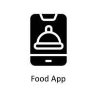 nourriture app vecteur solide Icônes. Facile Stock illustration Stock