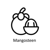 mangoustan vecteur contour Icônes. Facile Stock illustration Stock