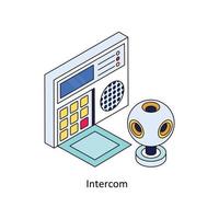interphone vecteur isométrique Icônes. Facile Stock illustration