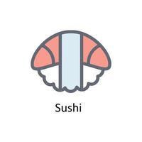 Sushi vecteur remplir contour Icônes. Facile Stock illustration Stock