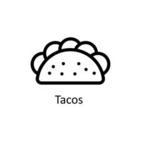 tacos vecteur contour Icônes. Facile Stock illustration Stock