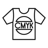 cmyk T-shirt impression icône contour vecteur. numérique imprimante vecteur