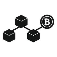 crypto bitcoin icône Facile vecteur. bloquer chaîne vecteur