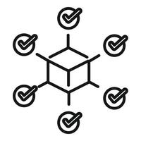 blockchain schème icône contour vecteur. numérique fintech vecteur