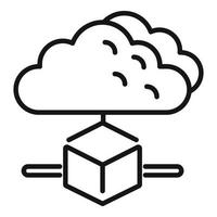 Les données nuage icône contour vecteur. bloquer chaîne vecteur