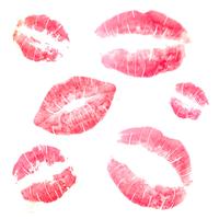 Collection de baisers de rouge à lèvres vecteur