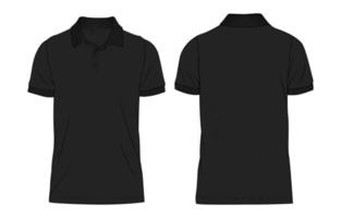 noir polo chemise contour maquette vecteur