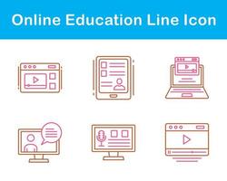 jeu d'icônes vectorielles de l'éducation en ligne vecteur