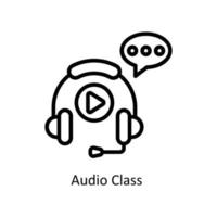 l'audio classe vecteur contour Icônes. Facile Stock illustration Stock