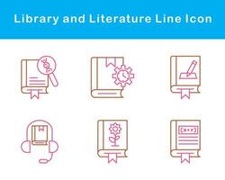 bibliothèque et Littérature vecteur icône ensemble