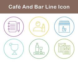 café et bar vecteur icône ensemble